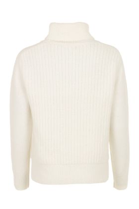 Roll neck pull soft knit Soft White